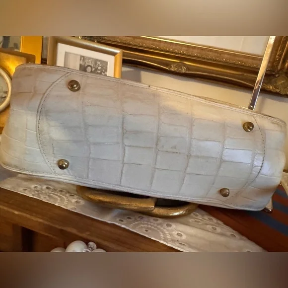 Brahmin Cecelia Croc-Embossed Bag with Bamboo Handles - Picture 10 of 16